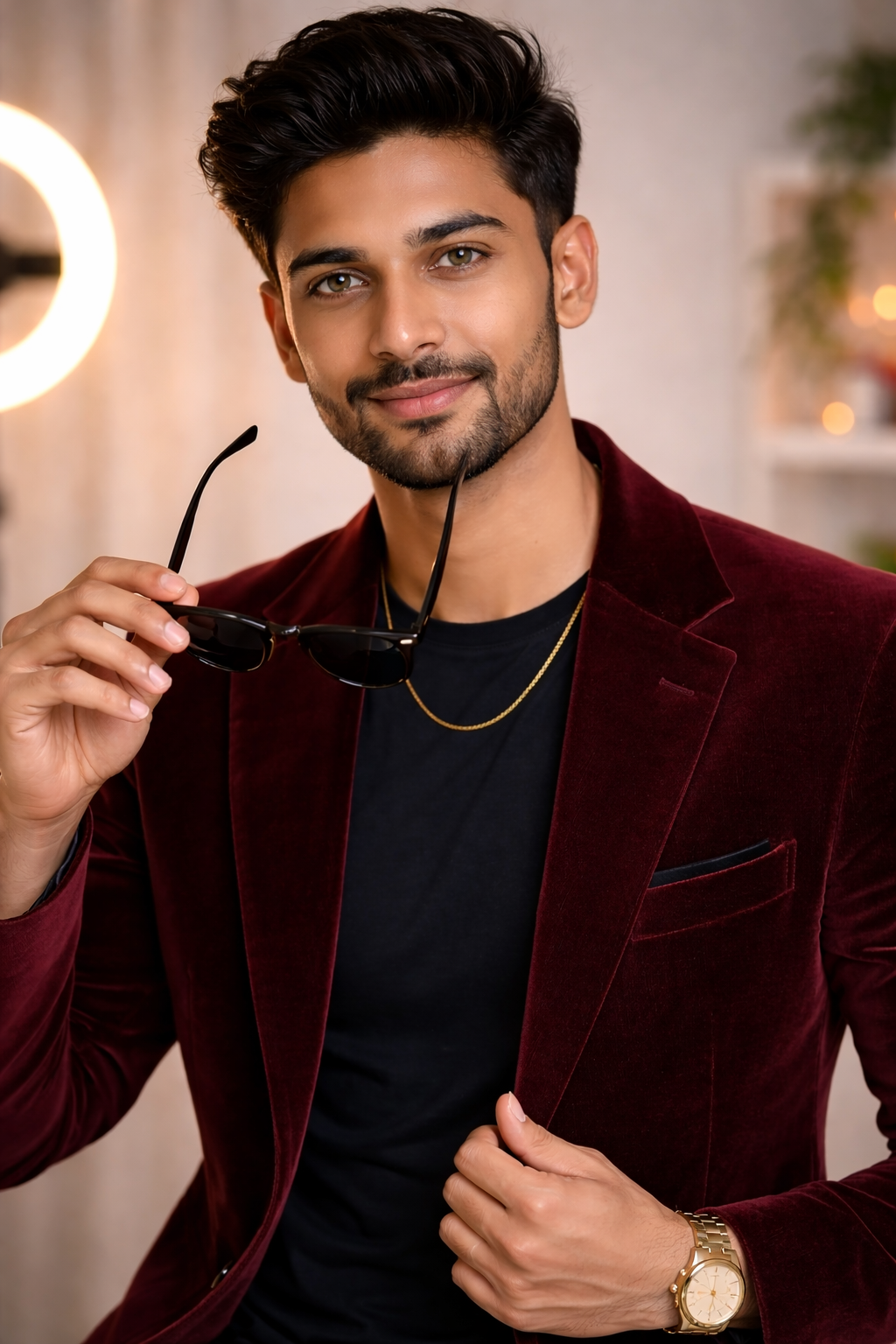 Stylish Indian Man Portrait AI Prompt copy